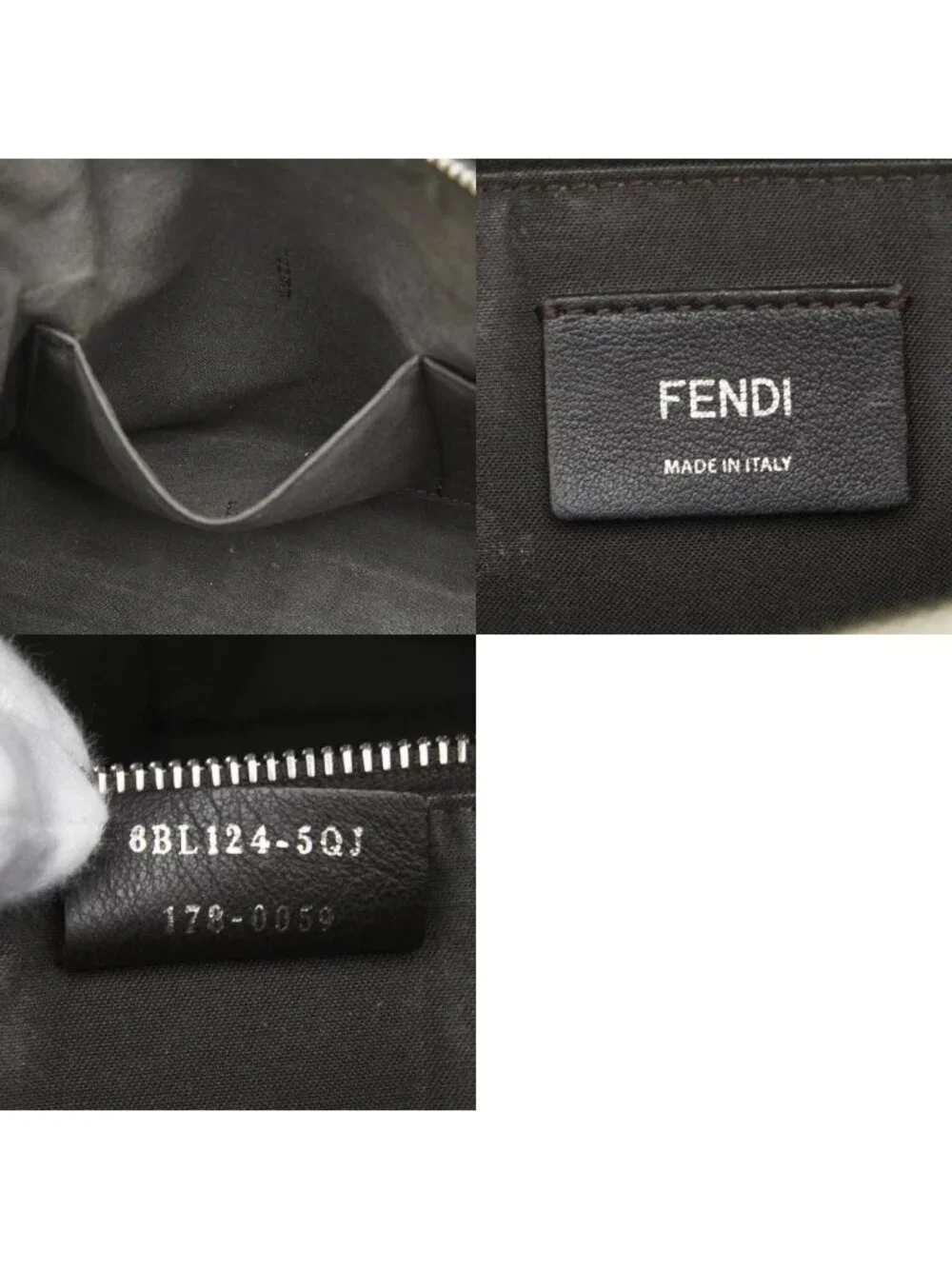 Fendi by the Way Medium Shoulder Bag Beige Black Leather